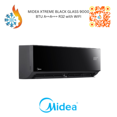 MIDEA XTREME BLACK GLASS 9000 BTU A++A+++ R32 with WIFI