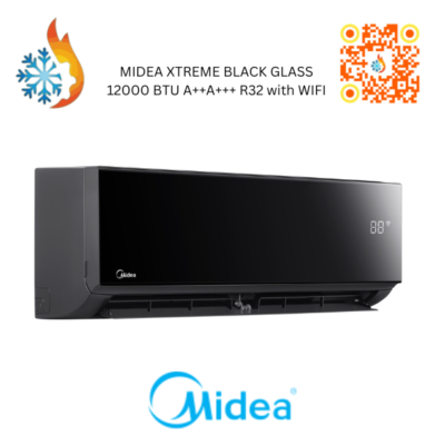 MIDEA XTREME BLACK GLASS 12000 BTU A++A+++ R32 with WIFI